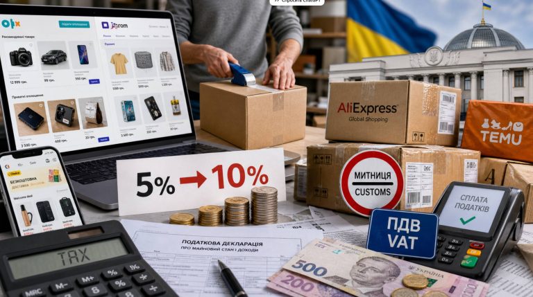 В Раде готовят изменения к законопроекту о налогах на доходы с OLX и Prom.ua: ставку НДФЛ могут повысить до 10%, а посылки обложить НДС.