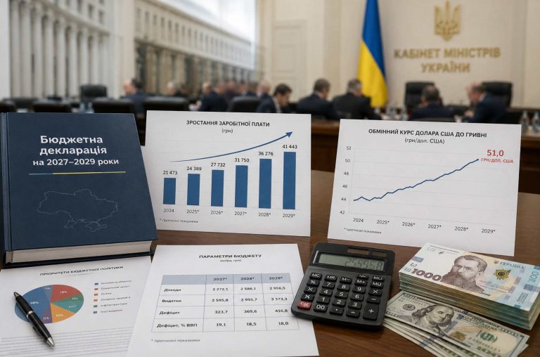 Кабмин представил Бюджетную декларацию на 2027–2029 годы: два сценария, курс доллара до 51,5 грн, рост минимальной зарплаты, дефицит и расходы бюджета Украины