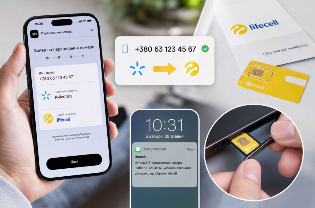 Перенесите номер в lifecell через «Дію» без смены кода: узнайте порядок подачи заявления, необходимые документы, сроки проверки и условия перехода.